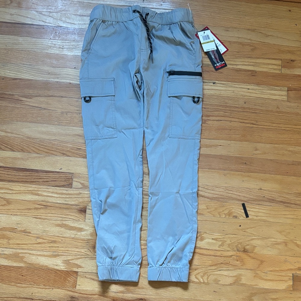 Ring of Fire Light Gray Cargo Jogger Pants with Zip Pocket